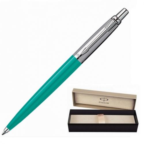 Ручка шариковая JOTTER Tactical Grey-green, бирюзовый плас.корпус, колпачек и клип из нерж.стали в коробочке